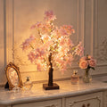 Pink Cherry Blossom LED Tree Light, Artificial Flower Tabletop Lamp, USB Powered Decorative Light for Bedroom, Living Room, Wedding & Party Decor