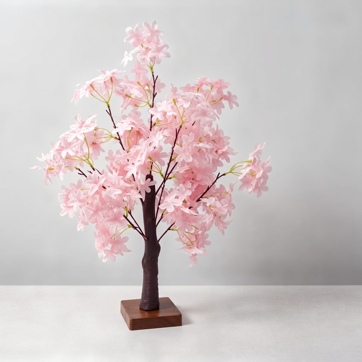 Pink Cherry Blossom LED Tree Light, Artificial Flower Tabletop Lamp, USB Powered Decorative Light for Bedroom, Living Room, Wedding & Party Decor