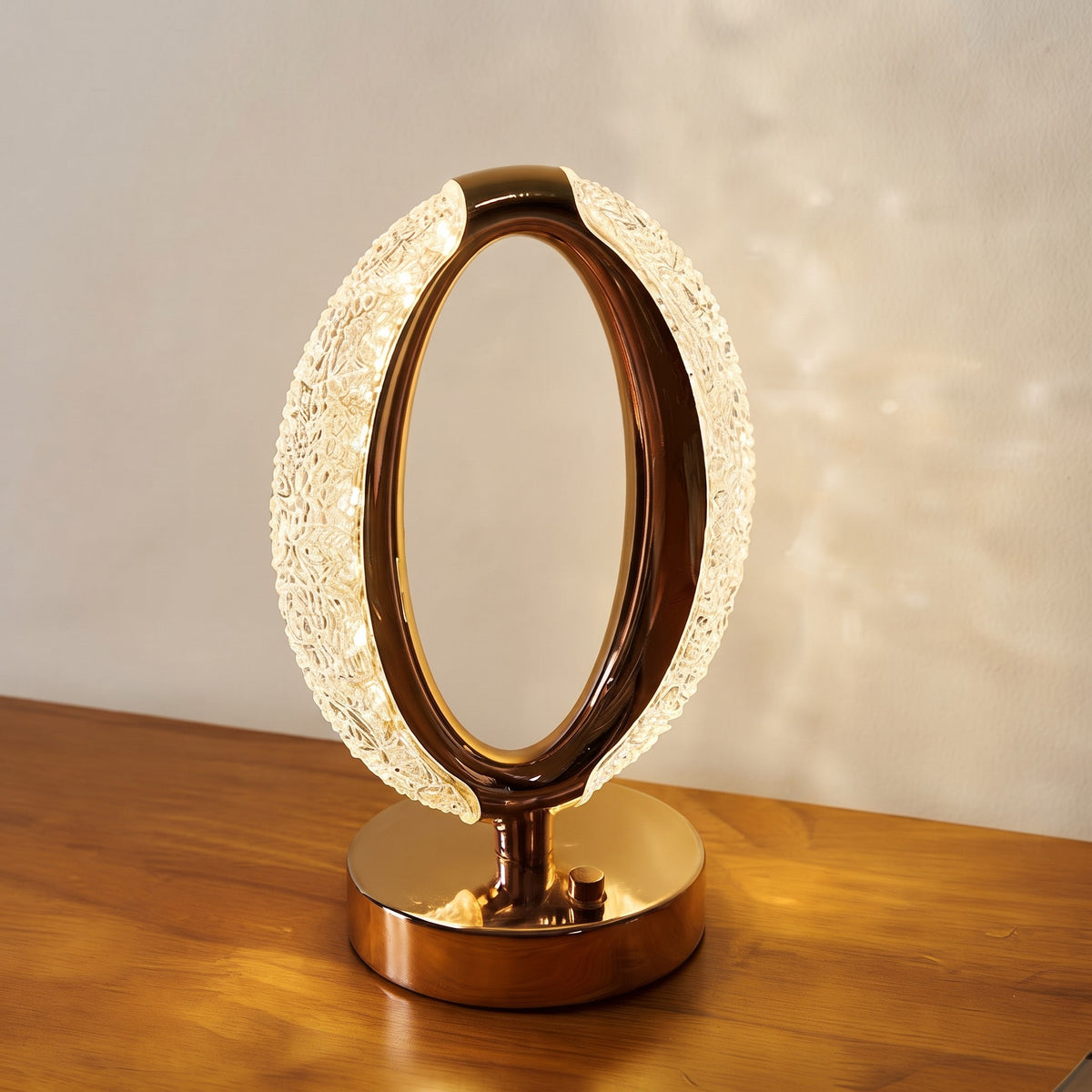 Rechargeable Crystal Diamond Table Lamp, Cordless Touch Control LED Lamp with 3-Color Dimming, Wrought Iron Base, USB Powered for Bedroom, Bar & Kitchen