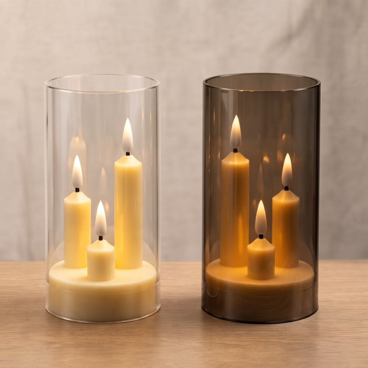 LED Flameless Candle with Realistic 3D Flickering Flame Effect, Battery Powered Electronic Candle, Glitter Decorative Light for Indoor & Outdoor