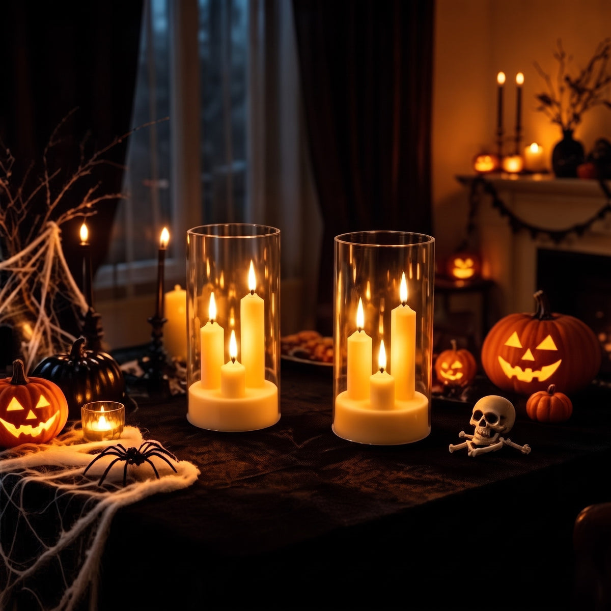 LED Flameless Candle with Realistic 3D Flickering Flame Effect, Battery Powered Electronic Candle, Glitter Decorative Light for Indoor & Outdoor